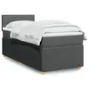 Image de vidaXL Sommier à lattes de lit avec matelas Gris foncé 100x200cm Tissu