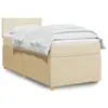 Image de vidaXL Sommier à lattes de lit avec matelas Crème 100x200 cm Tissu