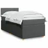 Image de vidaXL Sommier à lattes de lit avec matelas Gris foncé 100x200cm Tissu