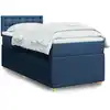 Image de vidaXL Sommier à lattes de lit avec matelas Bleu 100x200 cm Tissu