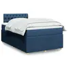 Image de vidaXL Sommier à lattes de lit avec matelas Bleu 120x200 cm Tissu