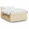 Image de vidaXL Sommier à lattes de lit avec matelas Crème 140x190 cm Tissu