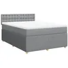 Image de vidaXL Sommier à lattes de lit avec matelas Gris clair 140x190cm Tissu