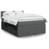 Image de vidaXL Sommier à lattes de lit avec matelas Gris foncé 140x200cm Tissu