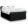 Image de vidaXL Sommier à lattes de lit avec matelas Noir 140x200 cm Tissu