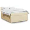 Image de vidaXL Sommier à lattes de lit avec matelas Crème 140x200 cm Tissu