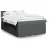Image de vidaXL Sommier à lattes de lit avec matelas Gris foncé 140x200cm Tissu