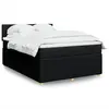 Image de vidaXL Sommier à lattes de lit avec matelas Noir 140x200 cm Tissu