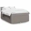 Image de vidaXL Sommier à lattes de lit avec matelas Taupe 140x200 cm Tissu