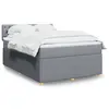 Image de vidaXL Sommier à lattes de lit avec matelas Gris clair 140x200cm Tissu