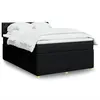 Image de vidaXL Sommier à lattes de lit avec matelas Noir 140x200 cm Tissu