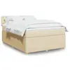 Image de vidaXL Sommier à lattes de lit avec matelas Crème 140x200 cm Tissu