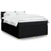 Image de vidaXL Sommier à lattes de lit avec matelas Noir 140x200 cm Tissu