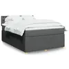 Image de vidaXL Sommier à lattes de lit avec matelas Gris foncé 160x200cm Tissu