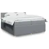 Image de vidaXL Sommier à lattes de lit avec matelas Gris clair 200x200cm Tissu
