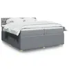 Image de vidaXL Sommier à lattes de lit avec matelas Gris clair 200x200cm Tissu