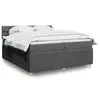 Image de vidaXL Sommier à lattes de lit avec matelas Gris foncé 200x200cm Tissu
