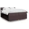 Image de vidaXL Sommier à lattes de lit avec matelas Marron foncé 200x200 cm