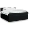 Image de vidaXL Sommier à lattes de lit avec matelas Noir 200x200 cm Tissu