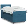 Image de vidaXL Sommier à lattes de lit avec matelas bleu 90x190 cm velours