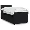 Image de vidaXL Sommier à lattes de lit avec matelas Noir 90x200 cm Velours