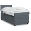 Image de vidaXL Sommier à lattes de lit et matelas Gris foncé 90x200 cm Velours