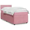 Image de vidaXL Sommier à lattes de lit avec matelas Rose 90x200 cm Velours