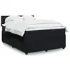 Image de vidaXL Sommier à lattes de lit avec matelas Noir 140x190 cm Velours
