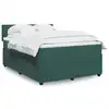 Image de vidaXL Sommier à lattes de lit et matelas Vert foncé 140x190cm Velours
