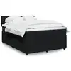 Image de vidaXL Sommier à lattes de lit avec matelas Noir 140x190 cm Velours