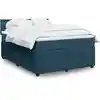 Image de vidaXL Sommier à lattes de lit et matelas bleu 140x190 cm velours