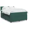 Image de vidaXL Sommier à lattes de lit et matelas Vert foncé 140x200cm Velours