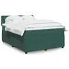 Image de vidaXL Sommier à lattes de lit et matelas Vert foncé 140x200cm Velours