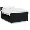 Image de vidaXL Sommier à lattes de lit avec matelas Noir 140x200 cm Velours