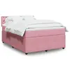 Image de vidaXL Sommier à lattes de lit avec matelas Rose 140x200 cm Velours