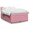 Image de vidaXL Sommier à lattes de lit avec matelas Rose 160x200 cm Velours