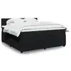 Image de vidaXL Sommier à lattes de lit avec matelas Noir 180x200 cm Velours