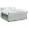 Image de vidaXL Sommier à lattes de lit et matelas Gris clair 180x200cm Velours