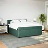 Image de vidaXL Sommier à lattes de lit et matelas Vert foncé 180x200cm Velours