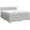 Image de vidaXL Sommier à lattes de lit et matelas Gris clair 180x200cm Velours