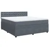 Image de vidaXL Sommier à lattes de lit et matelas Gris foncé 180x200cm Velours