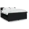 Image de vidaXL Sommier à lattes de lit avec matelas Noir 180x200 cm Velours