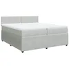 Image de vidaXL Sommier à lattes de lit et matelas Gris clair 200x200cm Velours
