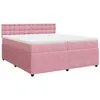Image de vidaXL Sommier à lattes de lit avec matelas Rose 200x200 cm Velours