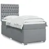 Image de vidaXL Sommier à lattes de lit avec matelas gris clair 80x200 cm tissu