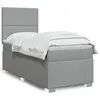 Image de vidaXL Sommier à lattes de lit et matelas Gris clair 90x190 cm Tissu