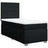 Image de vidaXL Sommier à lattes de lit avec matelas Noir 90x190 cm Tissu