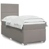 Image de vidaXL Sommier à lattes de lit avec matelas Taupe 90x200 cm Tissu