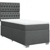 Image de vidaXL Sommier à lattes de lit avec matelas Gris foncé 90x200 cm Tissu