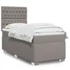 Image de vidaXL Sommier à lattes de lit avec matelas Taupe 90x200 cm Tissu